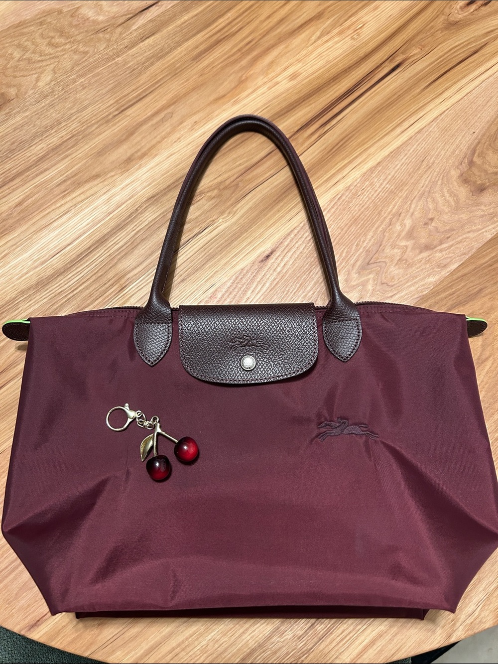 Longchamp Le Pliage Burgundy Medium Tote